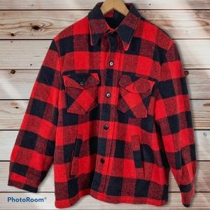 Vtg SEARS Mens Plaid Coat 42R Lumberjack Hipster